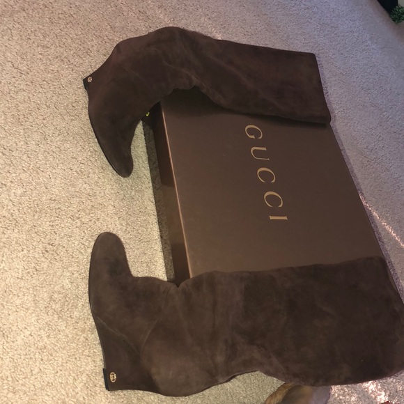 Brown suede wedge boot - Picture 5 of 8